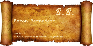Beron Bernadett névjegykártya
